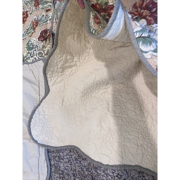 ANTIQUE ROSE Full Queen 3pc QUILT SET CHIC SHABBY VINTAGE COTTAGE Country - Picture 5 of 5